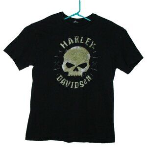 Harley Davidson Kokomo IN T-Shirt Mens Size XL Motorcycles Black Skull Printed